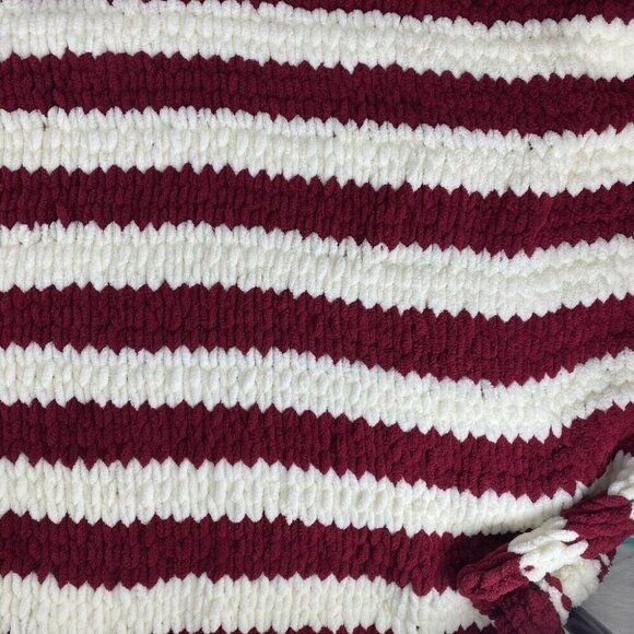 Handmade USA Flag Theme Bernat Alize Soft Crochet Afhgan Throw Blanket 31 X 55 - Picture 6 of 13